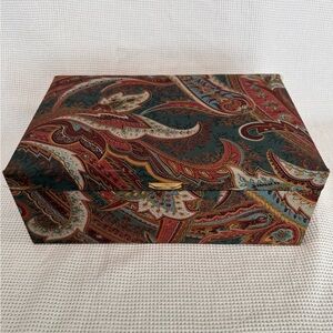 Boho Paisley Fabric Covered Decorative Jewelry Box